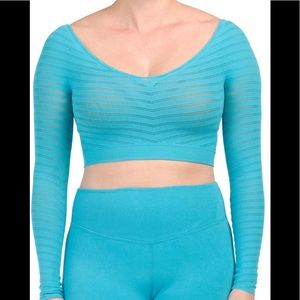 New Free People Gone Adrift Turquoise Top Size L